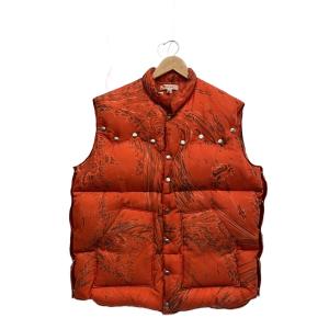 MASU◆22AW/MARBEL BANDANA PUFFER VEST/46/ナイロン/オレンジ/MVFW-VT0122//