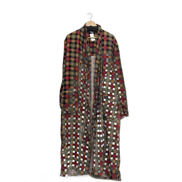 used/Washable/ガウン/コート/XL/コットン/レッド/チェック