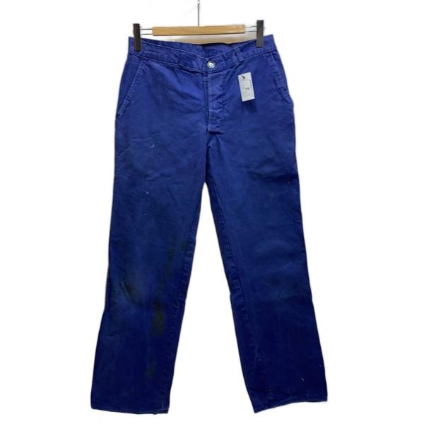 EURO VINTAGE◆ワークパンツ/ボトム/44/コットン/ブルー/フロントペンキ飛び/ボタンフ...