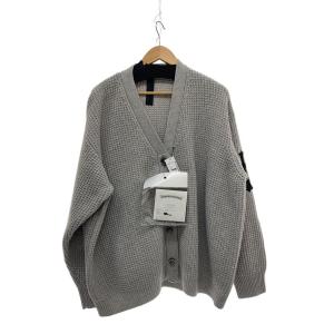 CHROME HEARTS◆HIT＆RUN CARDIGAN/クロスパッチ/ワッフルニットカーディガン/L/カシミア/グレー/ギャラ有//