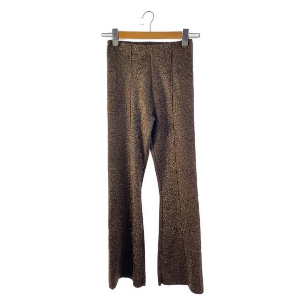 AMERI◆ブーツカットパンツ/XS/ポリエステル/ブラウン/ラメニット/02220880600