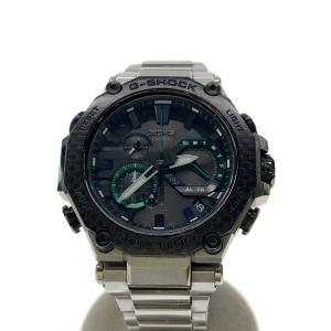 CASIO◆ソーラー腕時計_G-SHOCK/アナログ/ステンレス/ブラック/シルバー//