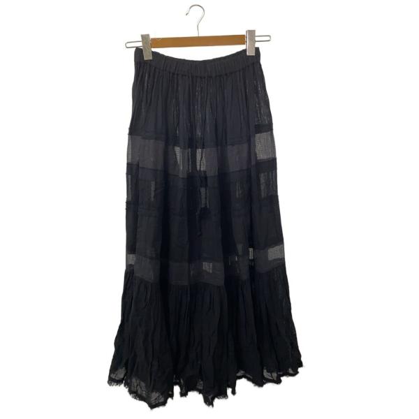 AMERI◆ロングスカート/--/コットン/BLK/無地