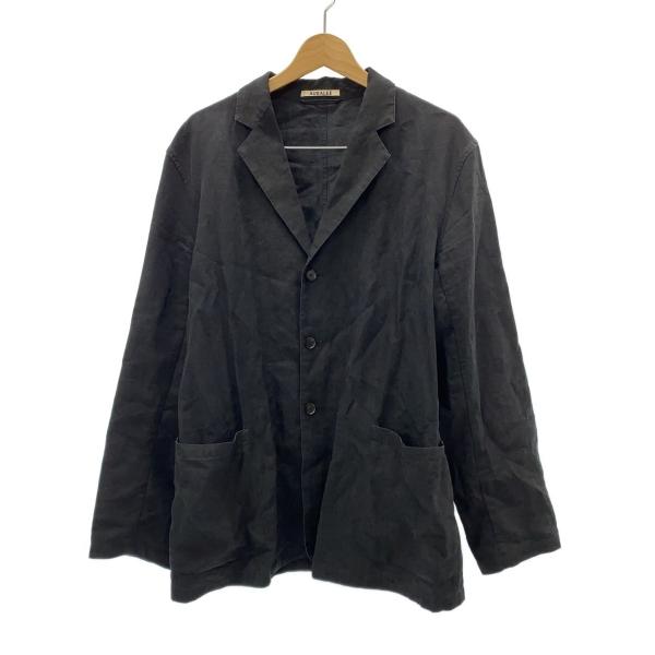 AURALEE◆カバーオール/4/リネン/BLK/無地/a95j01lp