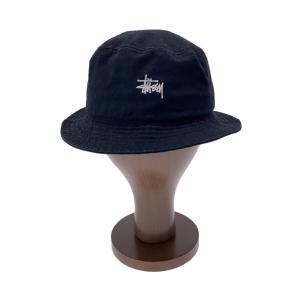 STUSSY◆ハット/--/コットン/BLK/メンズ