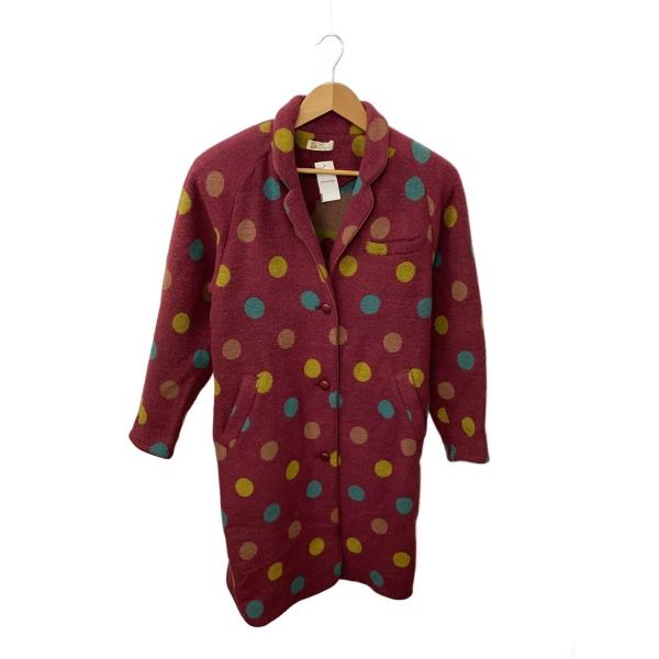 ISSEY MIYAKE◆ISSEY SPORT/80S/ヴィンテージ/コート/9/ウール/PNK/...