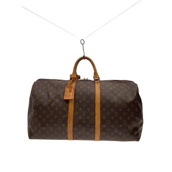 LOUIS VUITTON◆キーポル50_モノグラム・キャンバス/PVC/BRW