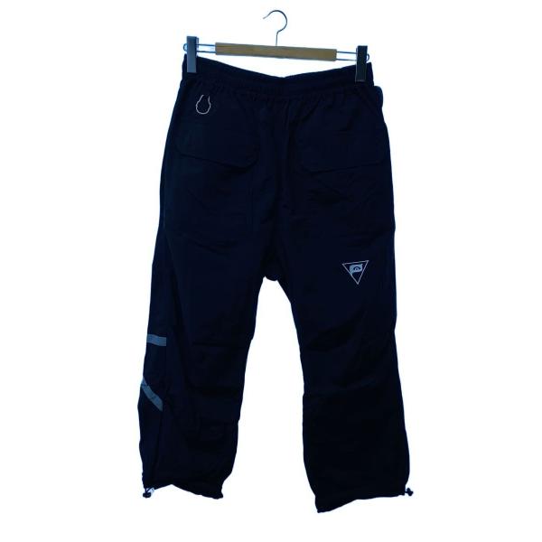 PUNK DRUNKERS◆テックナイロンパンツ/L/ナイロン/ブラック/刺繍ロゴ