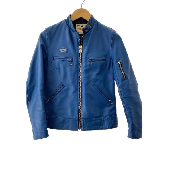 Lewis Leathers◆シングルライダースジャケット/FREE/牛革/BLU/0194LN03...