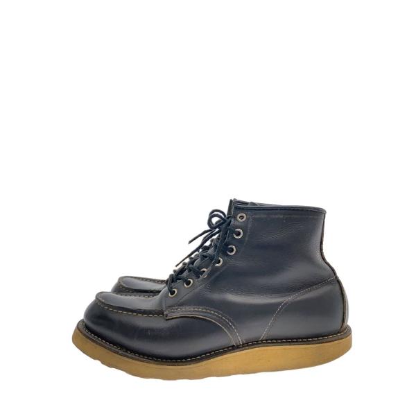 RED WING◆80-90S/レースアップブーツ/ブラック/白四角犬タグ