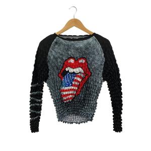 MASU◆POPCORN RAGLAN/長袖Tシャツ/46/ポリエステル/ブラック/MVFW-CS0122RS//