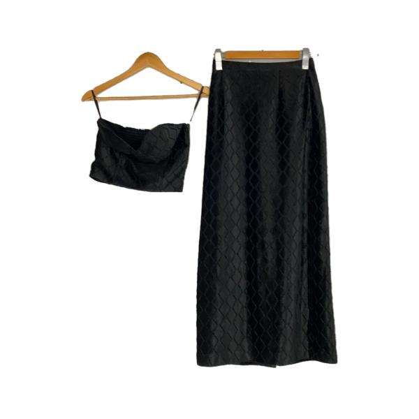 AMERI◆23AW/ベロア/キルティング/ビスチェ/ロングスカート/セットアップ/M/ポリエステル...