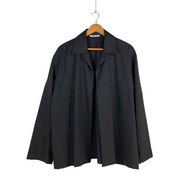 AURALEE◆WOOL SILK TROPICAL SHIRTS JACKET/4/ウール/グレー...