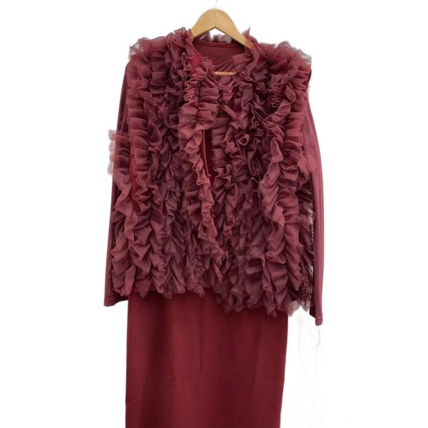 AMERI◆ワンピース/M/ポリエステル/BRD/無地/01320570050/ベストセットドレス