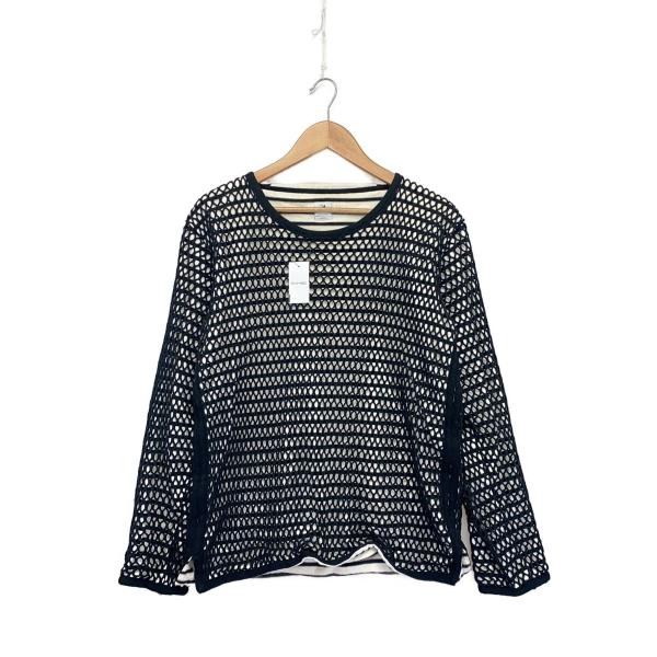 Sasquatchfabrix.◆編み編みレイヤード/長袖Tシャツ/L/コットン/ボーダー/10AW...