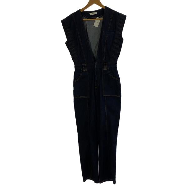 AMERI◆V NECK DENIM JUMPSUIT/オーバーオール/S/デニム/IDG/0121...