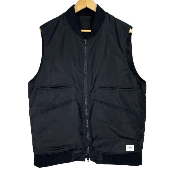 SASSAFRAS◆23AW/WHEEL BARROW VEST/ベスト/L/ナイロン/BLK/リバ...