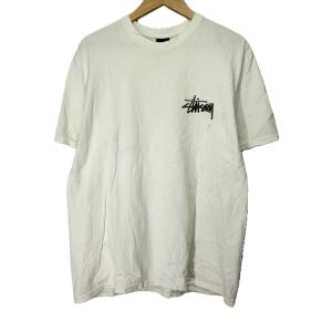STUSSY◆Tシャツ/M/コットン/WHT/無地