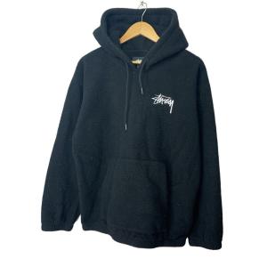 STUSSY◆BRONSON POLAR FLEECE HOOD/フリースパーカー/L/BLK/218093