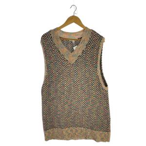 MASU◆ニットベスト(厚手)/46/ウール/マルチカラー