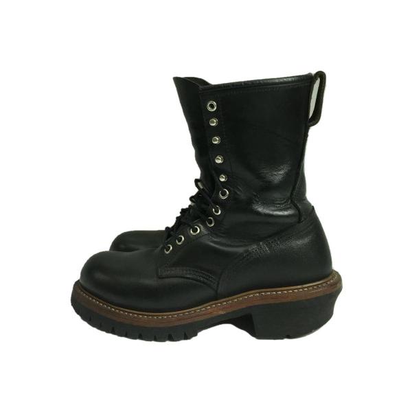 RED WING◆レースアップブーツ/US7/BLK/レザー/プレーントゥ LOGGER ロガー/8...