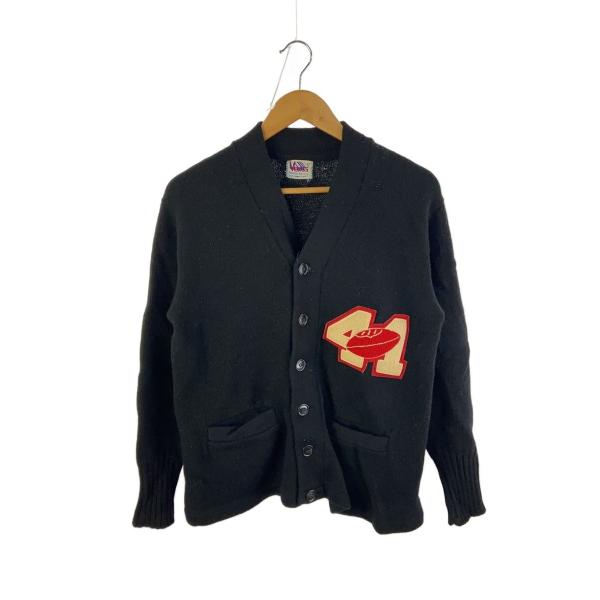 60s/VENUS/レタードカーディガン/42/ブラック//