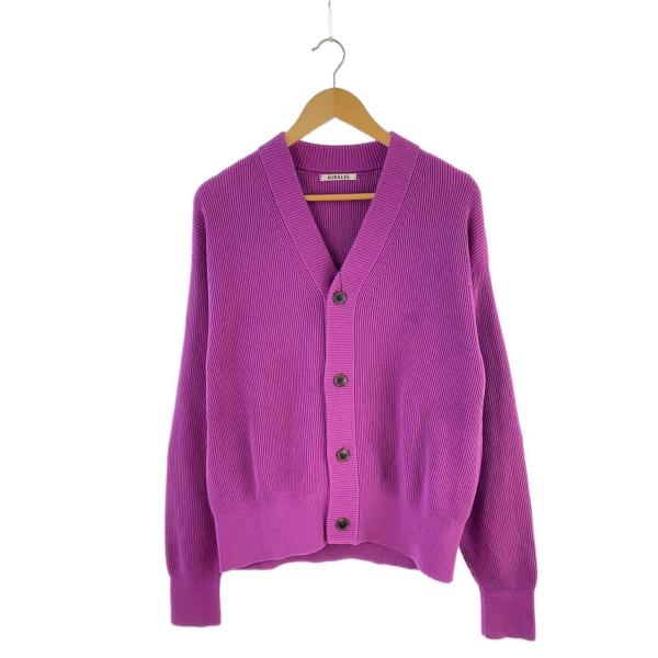 AURALEE◆SUPER HARD TWIST RIB KNIT CARDIGAN/5/コットン/...