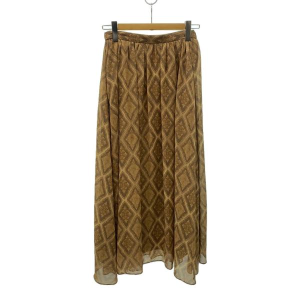 AMERI◆ロングスカート/M/ポリエステル/BRW/総柄