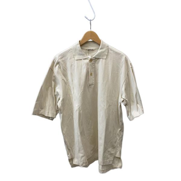 AURALEE◆ポロシャツ/3/コットン/CRM/無地/a21sp01ek