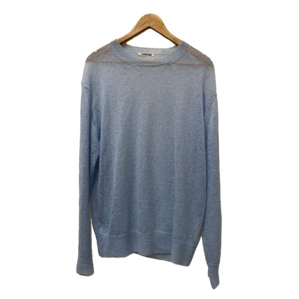 AURALEE◆ニット・セーター/4/モヘア/BLU/A23SP02FG/KID MOHAIR SH...