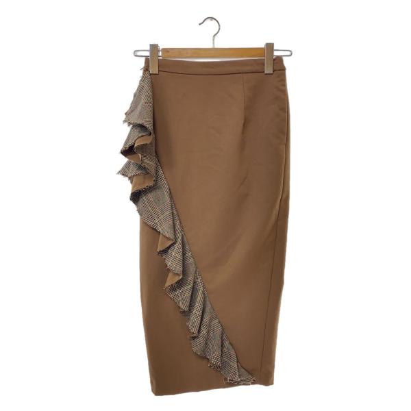 AMERI◆スカート/M/ポリエステル/キャメル/無地/017290220