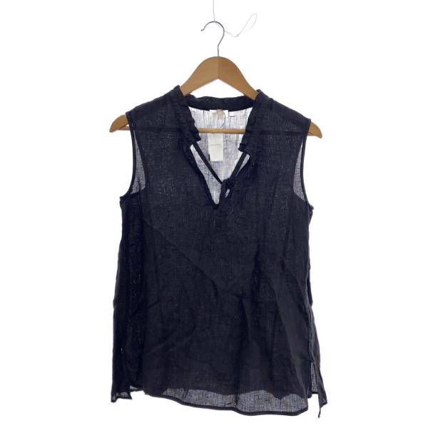 Bagutta◆G_LEVANTET/ノースリーブブラウス/S/リネン/BLK/無地/11028