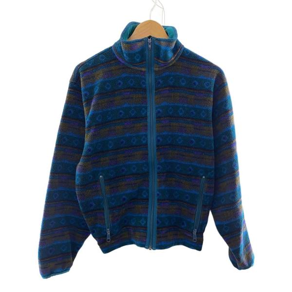 L.L.Bean◆80s/エスニック柄/フリースジャケット/ブルー/総柄