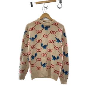 GUCCI◆FREYA HARTAS GG/ニット・セーター(厚手)/S/ウール/CRM/アニマル//