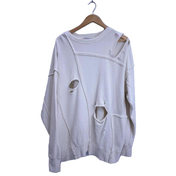 JEANASIS◆スウェット/FREE/コットン/js064476cf/23AW/ダメージリメイクラ...