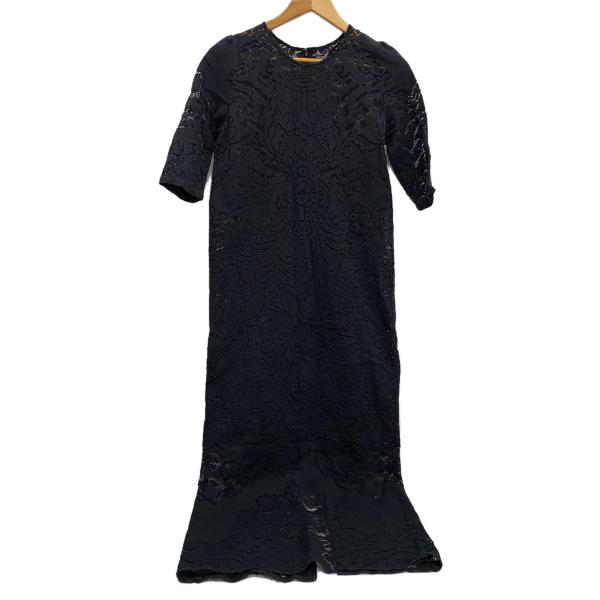 AMERI◆半袖ワンピース/M/コットン/BLK/花柄/01410561050/24SS/ACQUA...