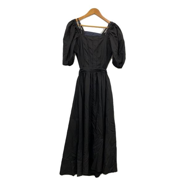 AMERI◆半袖ワンピース/M/ポリエステル/BLK/無地/01310521510