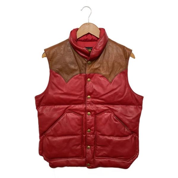 RAINBOW COUNTRY/ダウンベスト/S/レザー/RED