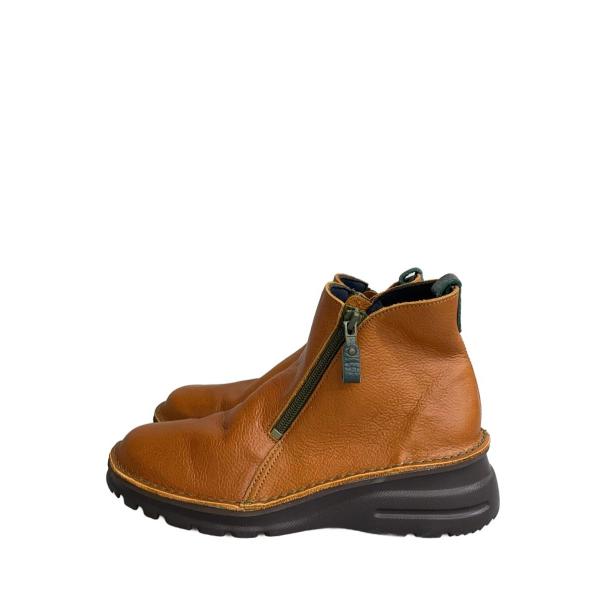 JS Heartlavel◆シボ革/コンフォート/ダブルジップ/ショートブーツ/24.5cm/BRW...