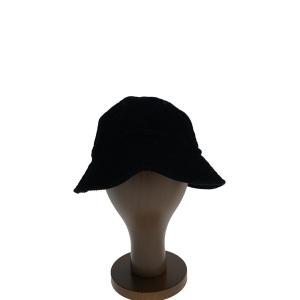 STUSSY◆バケットハット/L/コーデュロイ/BLK/メンズ
