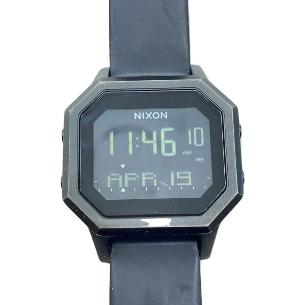 NIXON◆クォーツ腕時計/デジタル/ラバー/BLK/BLK/SS/the siren ss/風防傷...