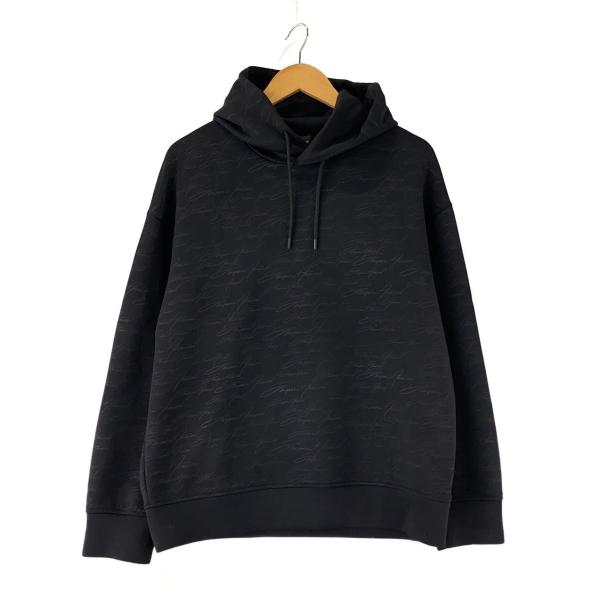 EMPORIO ARMANI◆パーカー/S/ポリエステル/BLK/3R1MDI1JHSZ//