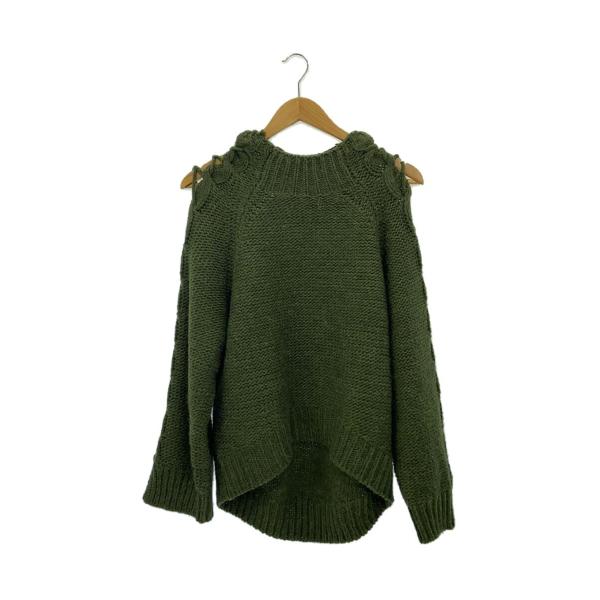 AMERI◆UNDRESSED SHIRT LAYERED KNIT/ニット・セーター/アクリル/G...