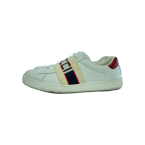 GUCCI◆エースライン/ストライプ/ローカットスニーカー/6/WHT/レザー/523469