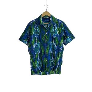 Paradise Hawaii/70s/古銭ボタン/アロハシャツ/コットン/BLU/総柄