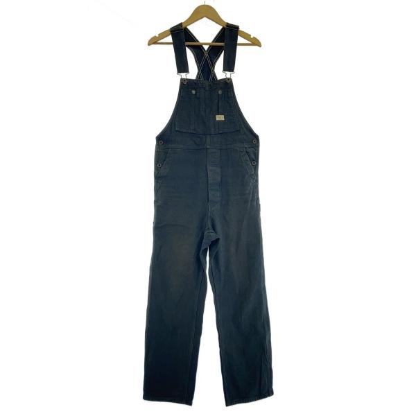 RRL◆ピンストライプ/オーバーオール/XS/コットン/BLK/ストライプ//