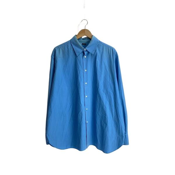 LES SIX◆Slip Off Shirt/長袖シャツ/1/コットン/BLU/無地/quarant...