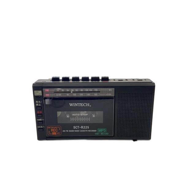 WINTECH◆コンパクトラジカセ SCT-R225(K) [ブラック]/2016年製//