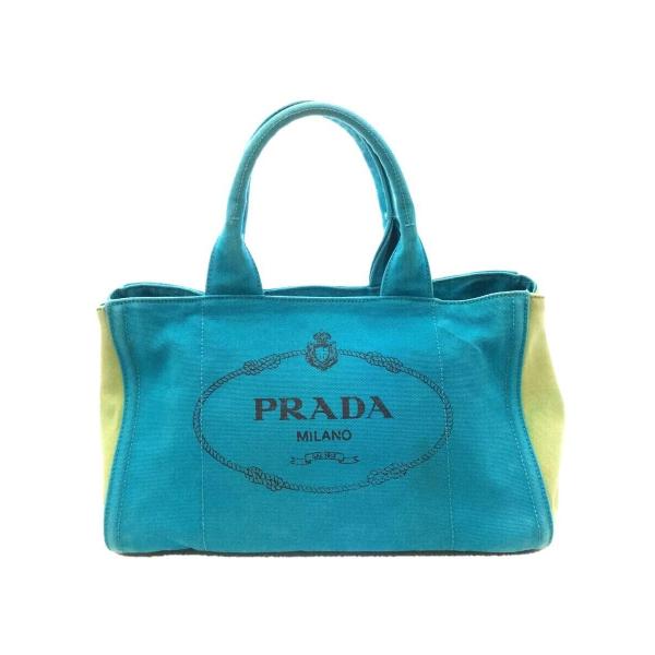 PRADA◆トートバッグ/キャンバス/GRN/カナパ