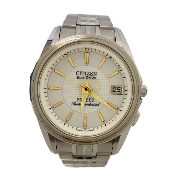 CITIZEN◆Eco-Drive/EXCEED/ソーラー腕時計/アナログ/SLV/SLV/H111...